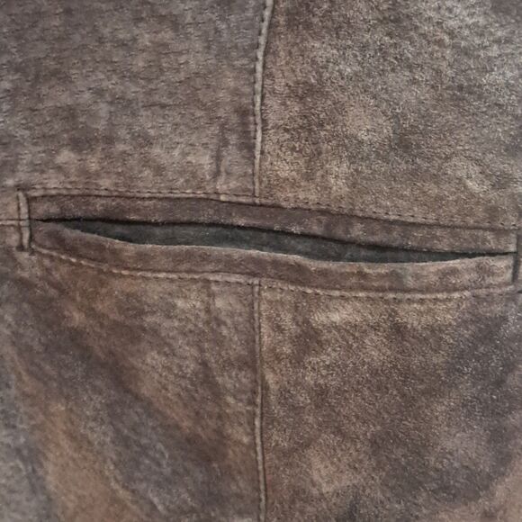 VTG GLOBAL IDENTITY G-III Suede Leather Vest Brown Sz 4X - Picture 12 of 14